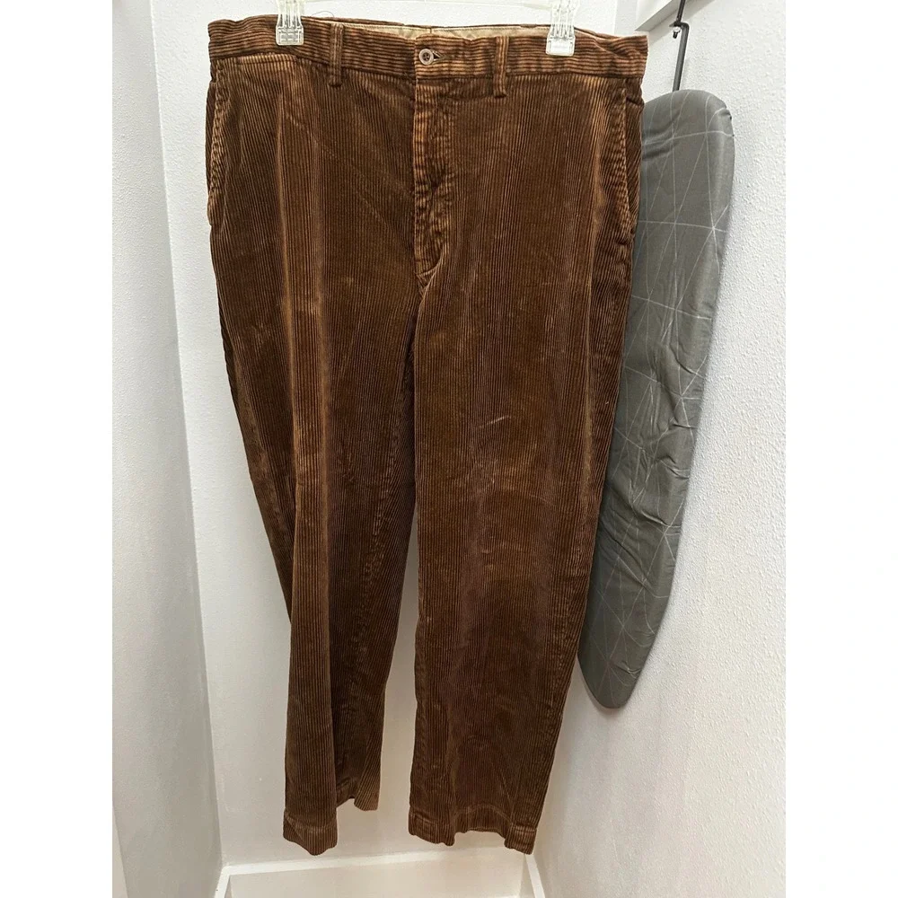 Polo Ralph Lauren Mens Brown Wide Wale Corduroy Pants‎ 100% Cotton 36/30
